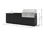 NewAge Outdoor Kitchens Stainless-Steel 5-Piece Cabinet Set with Bar, Sink, Grill Cabinet, Performance Grill, and Countertop-73386-Garage Giant 