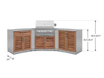 NewAge Outdoor Kitchens Stainless Steel 7-Piece Cabinet Set with 2 Door, Bar, Corner, Grill Cabinet, Platinum Grill, and Countertops 