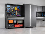 NewAge Garage Cabinets Pro Series 4-Piece Set with 78 in. Workstation, Lockers and Pegboard Accessories Kit-49585-Garage Giant 