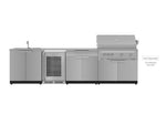 NewAge Outdoor Kitchens Stainless Steel 4-Piece Cabinet Set with Sink, Bar, Grill Cabinet and Fridge-66354-Garage Giant 