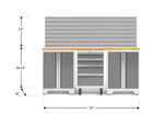 NewAge Garage Cabinets Bold Series 4-Piece Cabinet Set with Tool, Base Cabinets, Slatwall Backsplash and Worktop-63012-Garage Giant 
