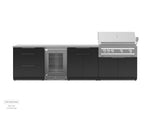 NewAge Outdoor Kitchens Stainless Steel 4-Piece Cabinet Set with 3-Drawer, Bar, Grill Cabinet, and Glass Door Fridge-71355-Garage Giant 
