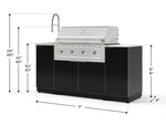 NewAge Outdoor Kitchens Outdoor Grill Island Aluminum 5-Piece Cabinet Set with Sink, 1 Door, Grill Cabinet, Performance Grill and Stainless Steel Countertop - (Liquid Propane) 