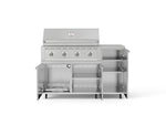 NewAge Outdoor Kitchens Outdoor Grill Island Stainless-Steel 4-Piece Cabinet Set with Casters and 1 Door, Grill Cabinet, Performance Grill, Countertop-74826-Garage Giant 
