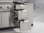 NewAge Outdoor Kitchens Outdoor Grill Island Stainless-Steel 5-Piece Cabinet Set with Sink, 3 Drawer, Grill Cabinet, Platinum Grill and Stainless Steel Countertop - (Liquid Propane) 