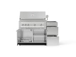 NewAge Outdoor Kitchens Outdoor Grill Island Stainless-Steel 3-Piece Cabinet Set with 3-Drawer, Grill Cabinet and Platinum Grill - (Liquid Propane) 