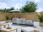 NewAge Outdoor Kitchens Stainless Steel 4-Piece Cabinet Set with Sink, Bar, Grill Cabinet and Fridge-66339-Garage Giant 