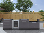 NewAge Outdoor Kitchens Aluminum 4-Piece Cabinet Set with 3-Drawer, Bar, Grill Cabinet and Fridge-66550-Garage Giant 