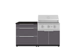 NewAge Outdoor Kitchens Aluminum 4-Piece Cabinet Set with 3 Drawer, Grill Cabinet, Performance Grill, and Countertop-71610-Garage Giant 