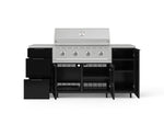 NewAge Outdoor Kitchens Outdoor Grill Island Aluminum 6-Piece Cabinet Set with Casters 1 Door, 3 Drawer, Grill Cabinet, Performance Grill, Countertops 