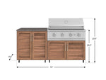 NewAge Outdoor Kitchens Stainless Steel 4-Piece Cabinet Set with Caster and 2 Door, Grill Cabinet, Performance Grill, Countertop-72503-Garage Giant 