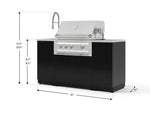 NewAge Outdoor Kitchens Outdoor Grill Island Aluminum 5-Piece Cabinet Set with Sink, 1 Door, Grill Cabinet, Platinum Grill and Stainless Steel Countertop 