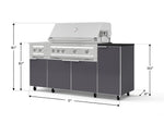 NewAge Outdoor Kitchens Outdoor Grill Island Aluminum 6-Piece Cabinet Set with Casters and 1-Door, Grill Cabinet, Platinum Grill, Dual Side Burner and Dekton in Sirius Countertop - (Liquid Propane) 