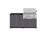 NewAge Outdoor Kitchens Aluminum 4-Piece Cabinet Set with 2 Door, Grill Cabinet, Platinum Grill and Countertop-71763-Garage Giant 
