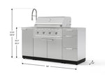 NewAge Outdoor Kitchens Outdoor Grill Island Stainless-Steel 5-Piece Cabinet Set with Sink, 3 Drawer, Grill Cabinet, Performance Grill and Stainless Steel Countertop-75566-Garage Giant 