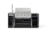 NewAge Outdoor Kitchens Outdoor Grill Island Aluminum 5-Piece Cabinet Set with Sink, 1 Door, Grill Cabinet, Performance Grill and Stainless Steel Countertop - (Liquid Propane) 