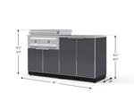 NewAge Outdoor Kitchens Aluminum 4-Piece Cabinet Set with Base, Grill Cabinet, Platinum Griddle and Countertop-74968-Garage Giant 