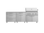 NewAge Outdoor Kitchens Stainless Steel 5-Piece Cabinet Set with Casters and 3 Drawer, Bar, Grill Cabinet, Platinum Grill, Countertop-72659-Garage Giant 
