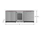 NewAge Outdoor Kitchens Stainless Steel 5-Piece Cabinet Set with 3-Drawer, 2-Door Cabinet, Countertops and Fridge-72123-Garage Giant 
