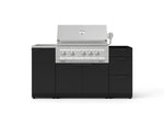 NewAge Outdoor Kitchens Outdoor Grill Island Stainless-Steel 5-Piece Cabinet Set with Sink, 3 Drawer, Grill Cabinet, Platinum Grill and Stainless Steel Countertop - (Natural Gas) 