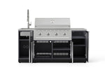 NewAge Outdoor Kitchens Outdoor Grill Island Aluminum 5-Piece Cabinet Set with Sink, 1 Door, Grill Cabinet, Performance Grill and Stainless Steel Countertop-75299-Garage Giant 