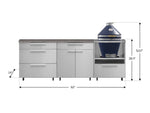 NewAge Outdoor Kitchens Stainless Steel 5-Piece Cabinet Set With Casters and 3 Drawer, Bar, Kamado, Kamado Cabinet, Countertop-72689-Garage Giant 