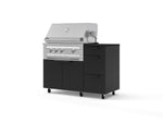 NewAge Outdoor Kitchens Outdoor Grill Island Stainless-Steel 4-Piece Cabinet Set with Casters and 3-Drawer, Grill Cabinet, Platinum Grill and Dekton in Sirius Countertop - (Liquid Propane) | Garage Giant 