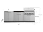 NewAge Outdoor Kitchens Stainless-Steel 5-Piece Cabinet Set with Sink, 2-Door with Drawer, Grill Cabinet, Platinum Grill and Countertop-71569-Garage Giant 