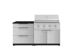 NewAge Outdoor Kitchens Stainless-Steel 4-Piece Cabinet Set with 3 Drawer, Grill Cabinet, Performance Grill, and Countertop-71627-Garage Giant 