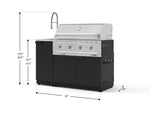 NewAge Outdoor Kitchens Outdoor Grill Island Stainless-Steel 3-Piece Cabinet Set with Sink, Grill Cabinet, and Performance Grill 