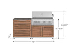 NewAge Outdoor Kitchens Stainless-Steel 4-Piece Cabinet Set with 3 Drawer, Grill Cabinet, Platinum Grill, and Countertop-71681-Garage Giant 