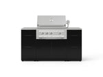 NewAge Outdoor Kitchens Outdoor Grill Island Aluminum 6-Piece Cabinet Set with 3 Drawers, Grill Cabinet, Platinum Grill and Countertops 