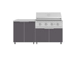 NewAge Outdoor Kitchens Aluminum 4-Piece Cabinet Set with Caster and 2 Door, Grill Cabinet, Performance Grill, Countertop-72515-Garage Giant 