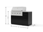 NewAge Outdoor Kitchens Outdoor Grill Island Aluminum 4-Piece Cabinet Set with 3-Drawer, Grill Cabinet, Performance Grill and Countertop 
