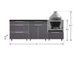 NewAge Outdoor Kitchens Aluminum 5-Piece Cabinet Set With Casters and 3 Drawer, Bar, Kamado Cabinet, Kamado, Countertop-72682-Garage Giant 
