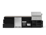 NewAge Outdoor Kitchens Aluminum 7-Piece Cabinet Set with 3-Drawer, Bar, Grill Cabinet, Platinum Grill, Countertops and Stainless Steel Door Fridge-73647-Garage Giant 
