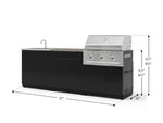 NewAge Outdoor Kitchens Aluminum 5-Piece Cabinet Set with Bar, Grill, Sink Cabinet, Performance Grill, and Countertop-73408-Garage Giant 