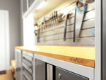 NewAge Garage Cabinets Bold Series 6-Piece Cabinet Set with Locker, RTA Locker, Tool, Wall Cabinets, Slatwall Backsplash, Workbench and Worktop-63029-Garage Giant 