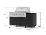 NewAge Outdoor Kitchens Outdoor Grill Island Stainless-Steel 6-Piece Cabinet Set with Casters and 1-Door, Grill Cabinet, Performance Grill, Side Burner and Dekton in Aeris Countertop - (Liquid Propane) 