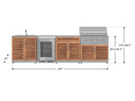 NewAge Outdoor Kitchens Stainless Steel 6-Piece Cabinet Set with Sink, Bar, Grill Cabinet, Performance Grill, Countertop and Fridge-66389-Garage Giant 
