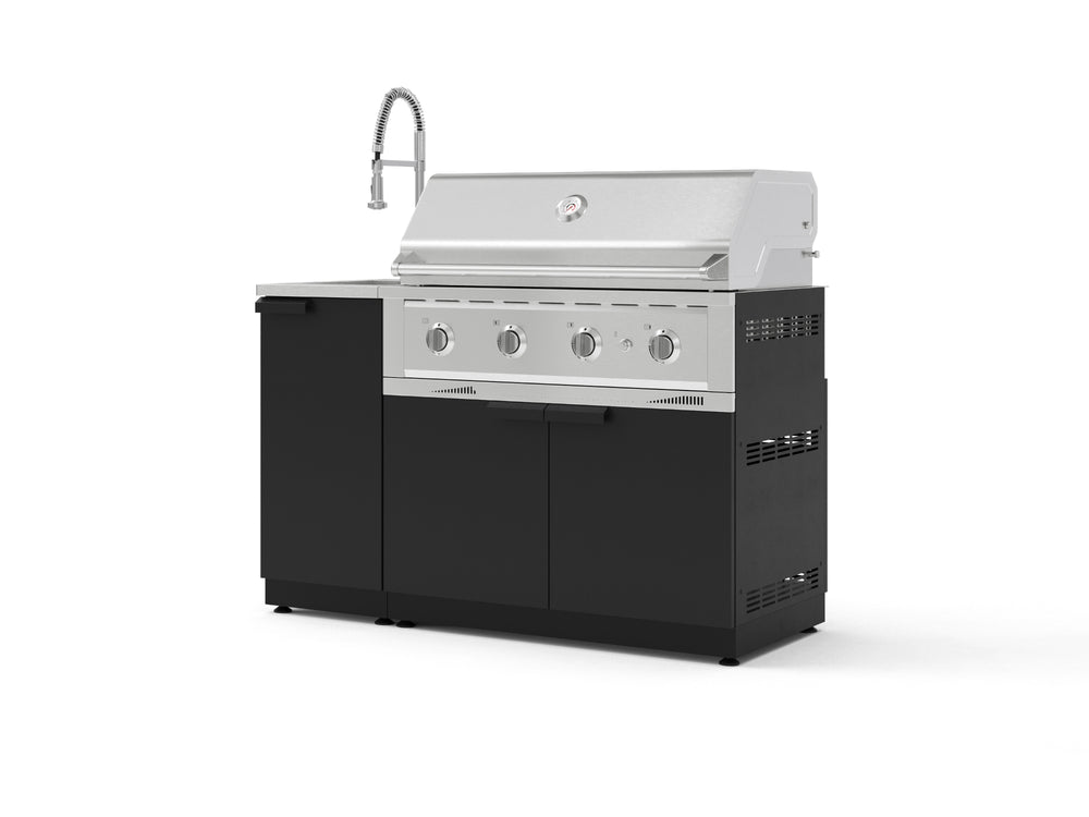NewAge Outdoor Kitchens Outdoor Grill Island Stainless-Steel 3-Piece Cabinet Set with Sink, Grill Cabinet, and Performance Grill | 76356