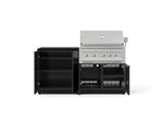 NewAge Outdoor Kitchens Aluminum 4-Piece Cabinet Set with Base, Grill Cabinet, Platinum Grill, and Countertop-73454-Garage Giant 