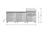 NewAge Outdoor Kitchens Stainless Steel 5-Piece Cabinet Set with Casters and 3 Drawer, Bar, Grill Cabinet, Platinum Grill, Countertop-72621-Garage Giant 