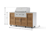 NewAge Outdoor Kitchens Outdoor Grill Island Stainless-Steel Louvered Doors 6-Piece Cabinet Set with Casters and 1 Door, Grill Cabinet, Performance Grill, Countertops 