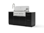 NewAge Outdoor Kitchens Outdoor Grill Island Aluminum 5-Piece Cabinet Set with Sink, 3 Drawer, Grill Cabinet, Platinum Grill and Stainless Steel Countertop - (Natural Gas) | Garage Giant 