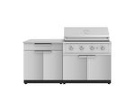 NewAge Outdoor Kitchens Stainless Steel 4-Piece Cabinet Set with Bar, Grill Cabinet, Performance Grill and Countertop-67361-Garage Giant 