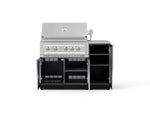 NewAge Outdoor Kitchens Outdoor Grill Island Aluminum 4-Piece Cabinet Set with 1 Door, Grill Cabinet, Platinum Grill and Countertop 