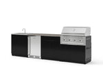 NewAge Outdoor Kitchens Aluminum 6-Piece Cabinet Set with Sink, Bar, Grill Cabinet, Performance Grill, Countertop and Stainless Steel Door Fridge-73786-Garage Giant 