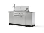 NewAge Outdoor Kitchens Outdoor Grill Island Stainless-Steel 5-Piece Cabinet Set with Sink, 1 Door, Grill Cabinet, Platinum Grill and Stainless Steel Countertop - (Liquid Propane) | Garage Giant 