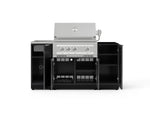 NewAge Outdoor Kitchens Outdoor Grill Island Aluminum 5-Piece Cabinet Set with Sink, 1 Door, Grill Cabinet, Platinum Grill and Stainless Steel Countertop - (Liquid Propane) 
